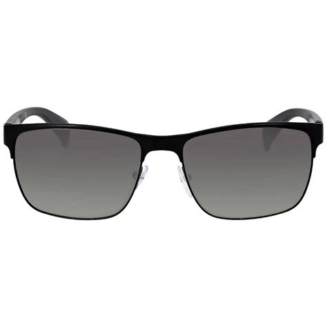 Prada Grey Rectangular Men's Sunglasses PR 51OS 